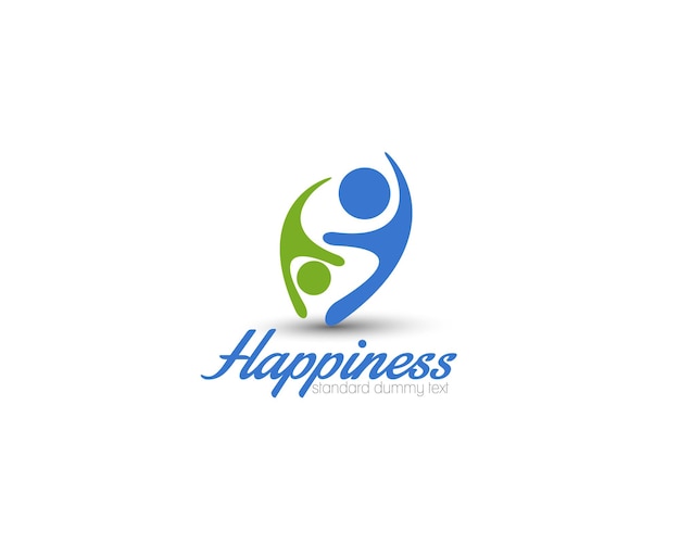 Happiness Logo Template Vector Design.