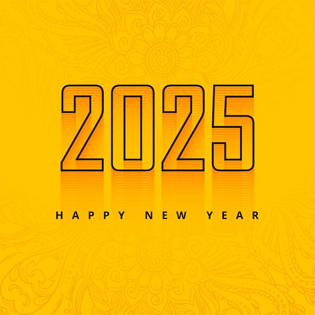 Free Vector happy 2025 new year celebration card design