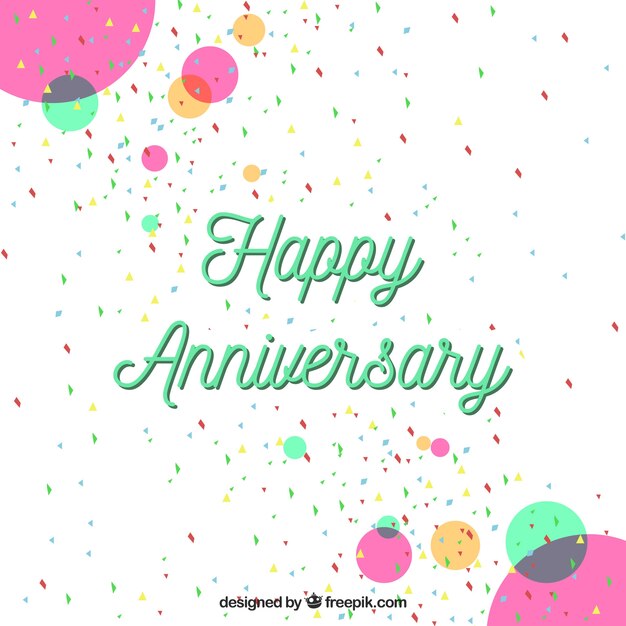 Happy anniversary background with colorful confetti