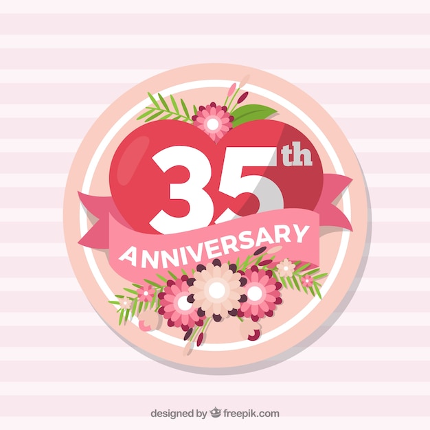 Happy anniversary background with flowers