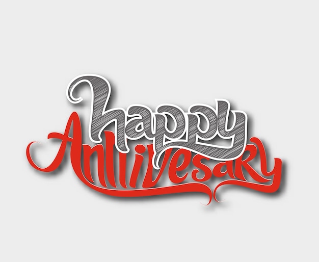 Happy anniversary text design element vector illustration