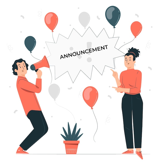 Free Vector happy announcement concept illustration