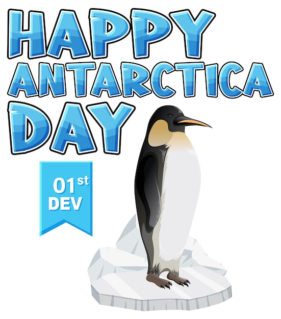 Free vector happy antarctica day poster design