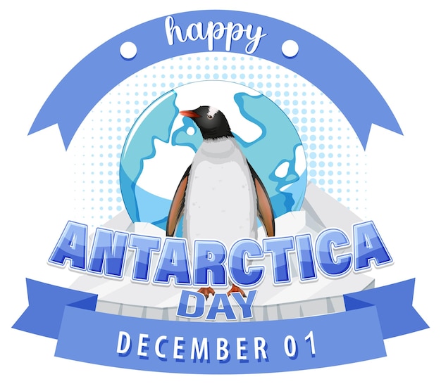 Free Vector happy antarctica day poster design