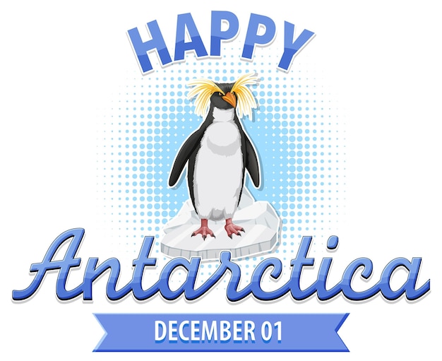 Free vector happy antarctica day poster design