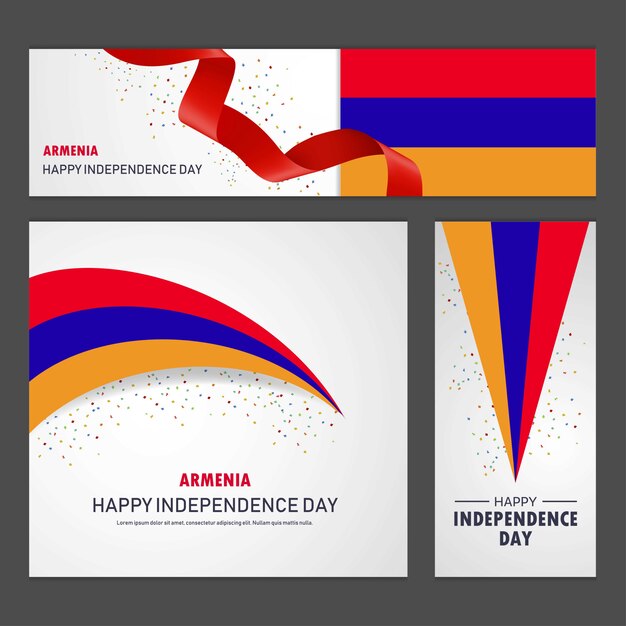 Happy Armenia independence day Banner and Background Set