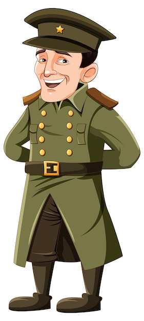 Free Vector happy army officer cartoon character