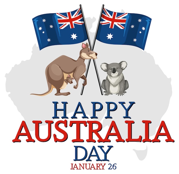 Free Vector happy australia day banner design