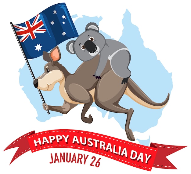 Free Vector happy australia day banner