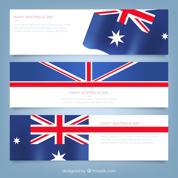 Happy australian day banners