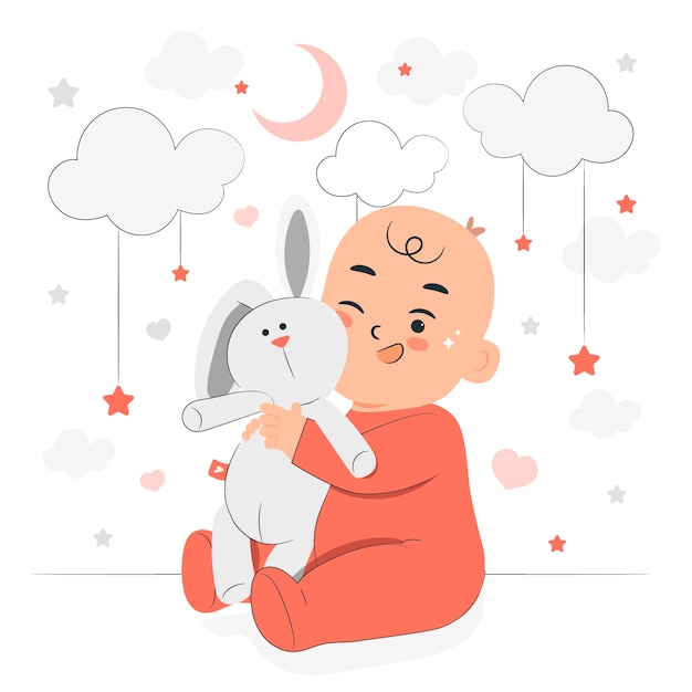 Happy baby concept illustration