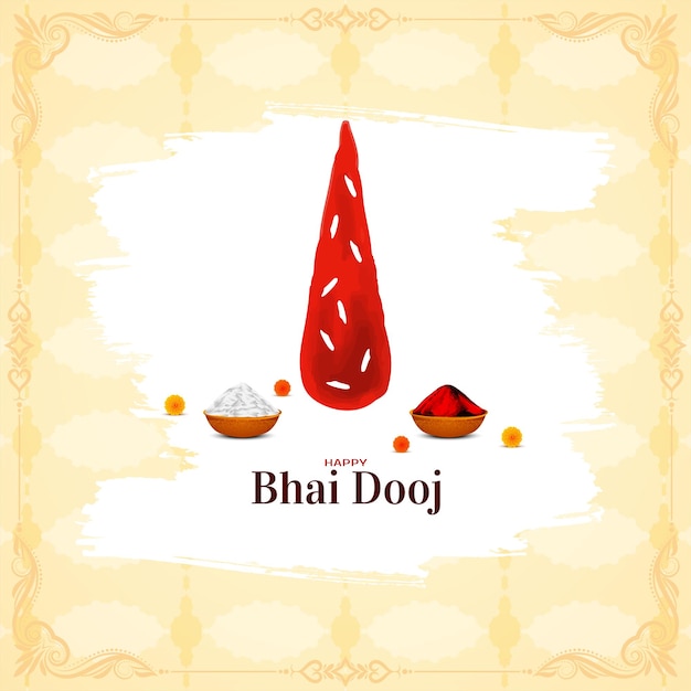 Free vector happy bhai dooj hindu cultural festival celebration card vector