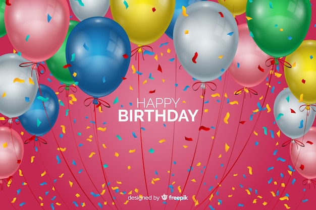 Free vector happy birthday balloons background