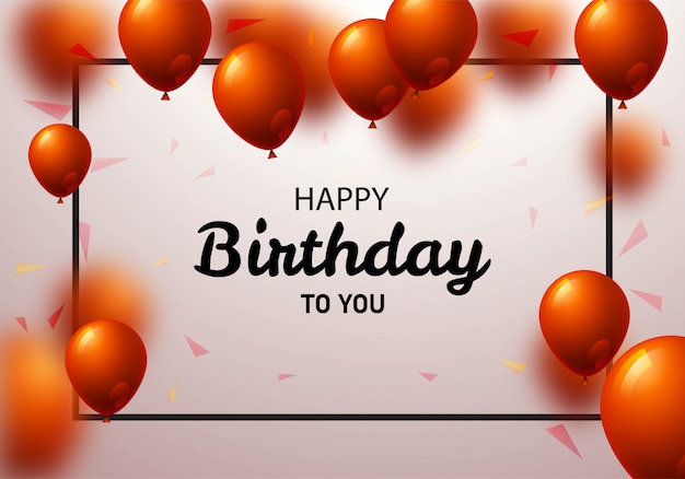 Happy Birthday Balloons Card Background