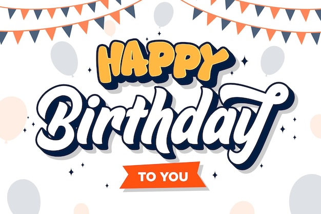 Happy birthday banner in retro style concept