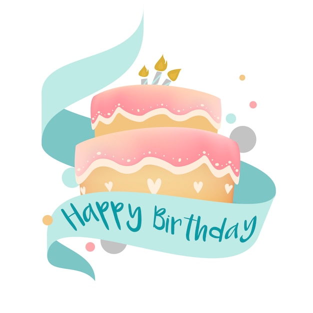 Free Vector happy birthday cake design vector