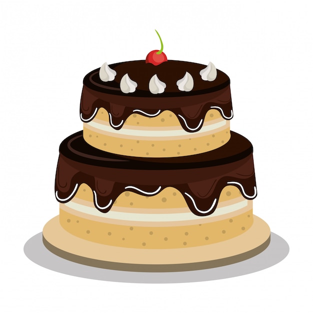 Free Vector happy birthday cake design 