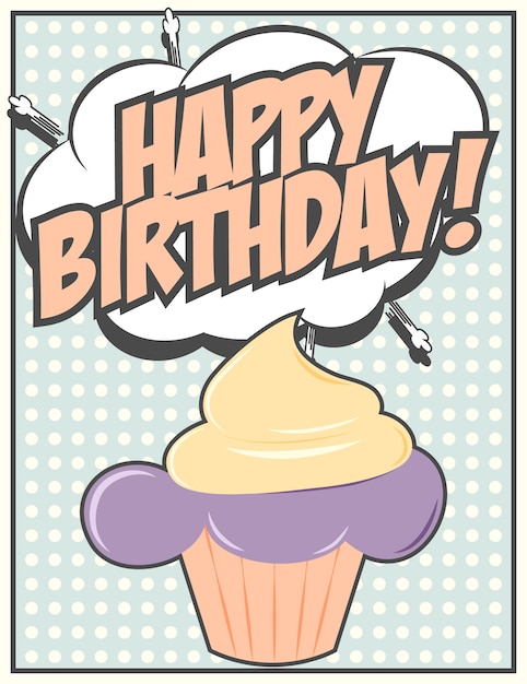 Happy birthday card comic design