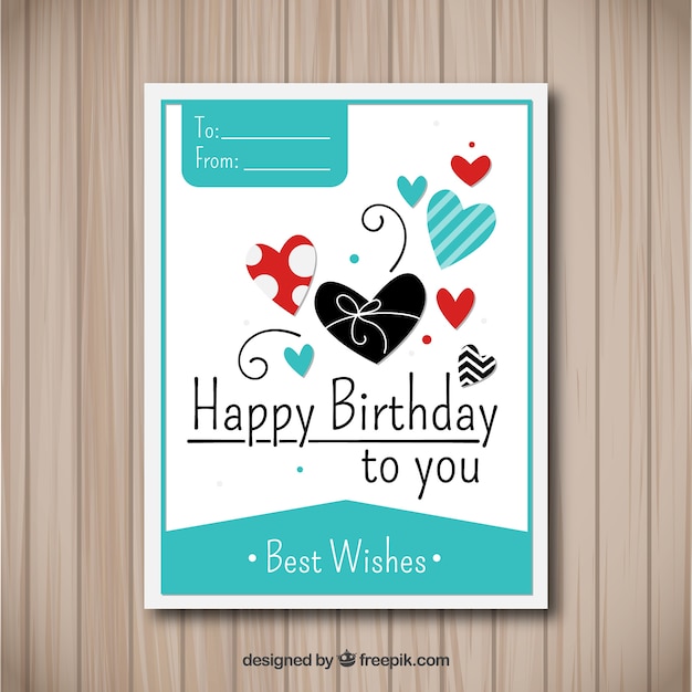 Happy birthday card in hand drawn style