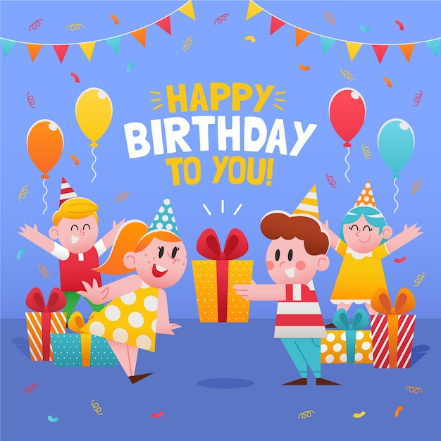 Happy birthday card illustration