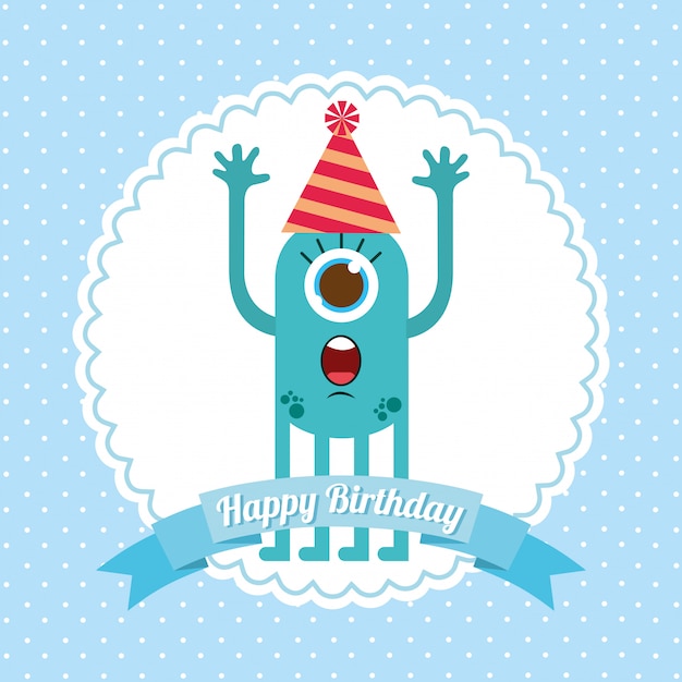 Free Vector happy birthday card 