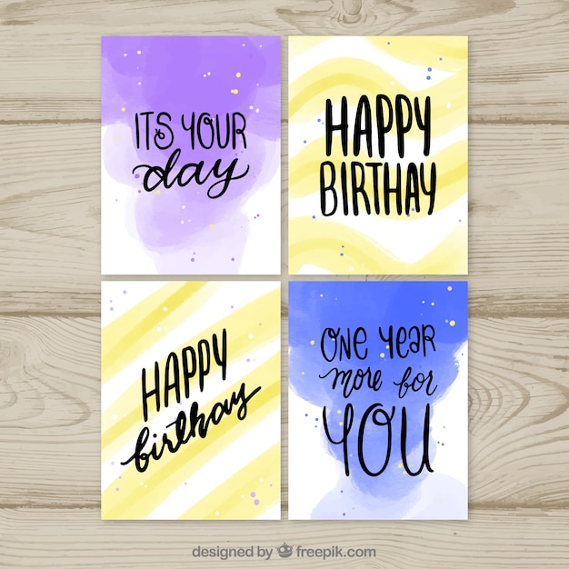 Free Vector happy birthday cards collection