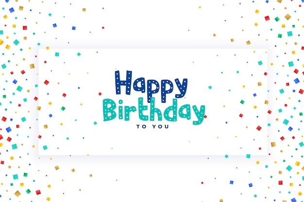 Happy birthday celebration confetti card design