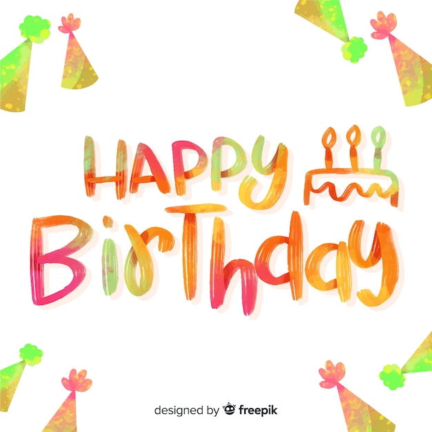 Happy birthday colorful lettering