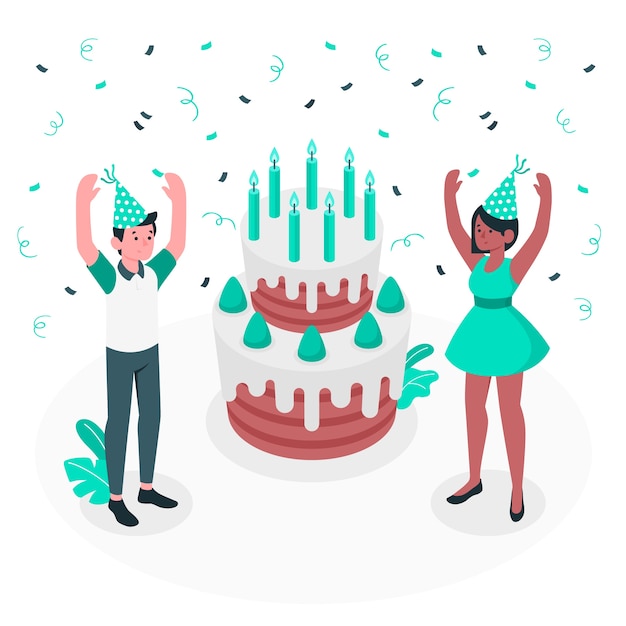 Free vector happy birthday concept illustration