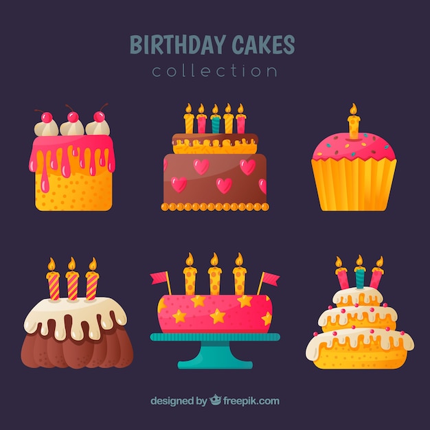 Free Vector happy birthday elements collection in flat style