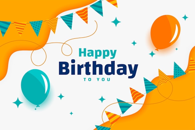 Happy birthday flat invitation birthday card design