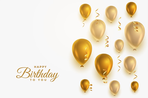 Free vector happy birthday greeting card poster with balloon decoration