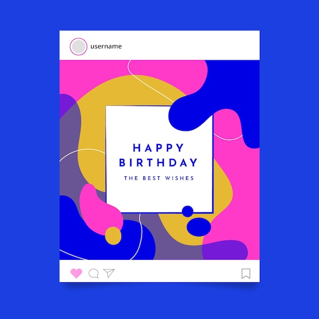 Free Vector happy birthday instagram post template