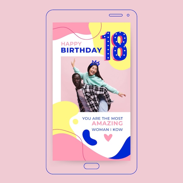 Happy birthday instagram story template