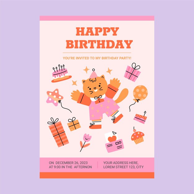 Happy birthday invitation template