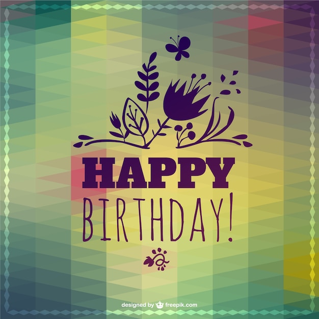 Free Vector happy birthday lettering abstract template