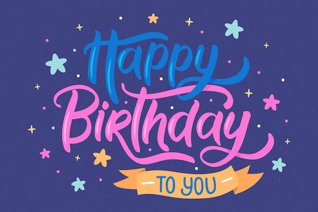 Free vector happy birthday lettering concept