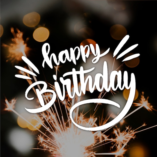 Happy birthday lettering concept