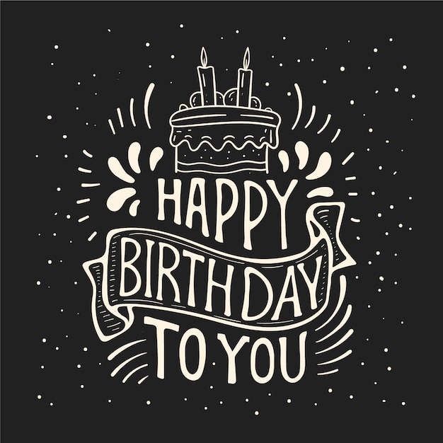 Free vector happy birthday lettering concept