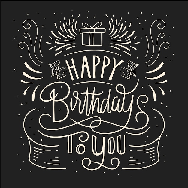 Free Vector happy birthday lettering concept