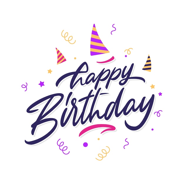 Free Vector happy birthday lettering concept