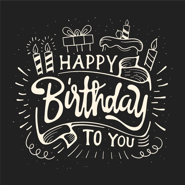 Free Vector happy birthday lettering design