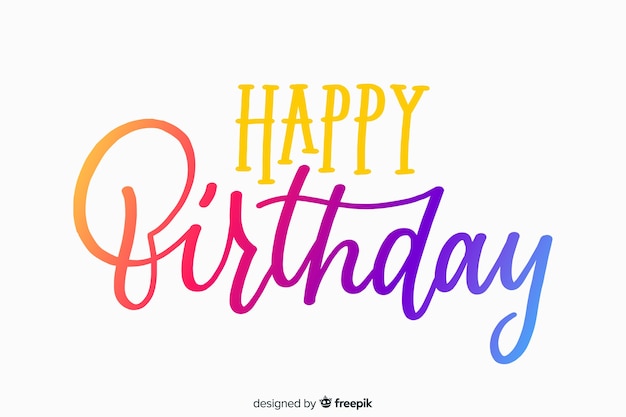 Happy birthday lettering with gradient