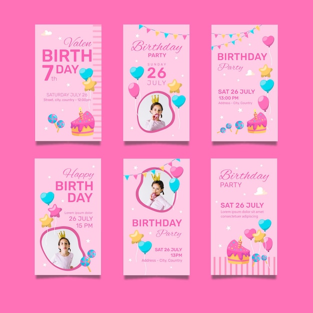 Happy birthday pack of invitation cards