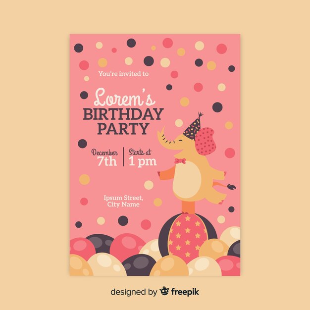 Happy birthday party invitation template