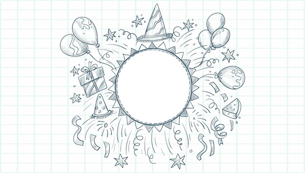 Happy birthday sketch celebration background