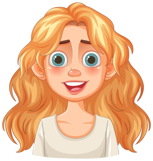 Free Vector happy blonde girl smiling