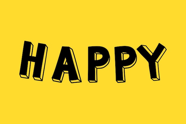 Free Vector happy boldface vector word typography