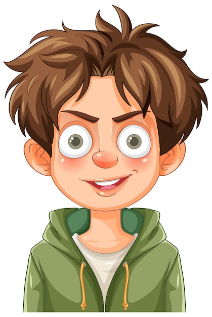 Free Vector happy boy with brown hair