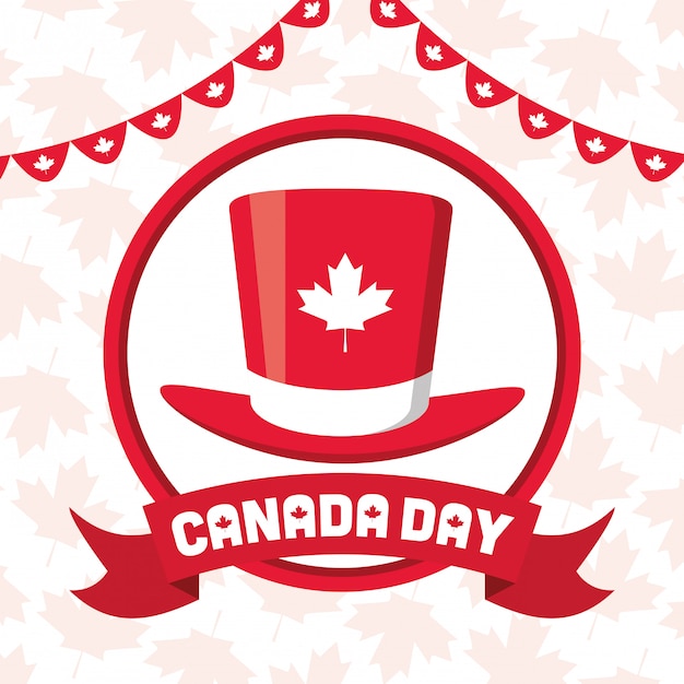 Free Vector happy canada day concept